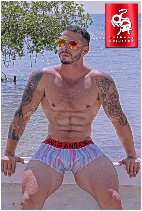 Men's AQ Trunk Men's Hybrid Collection Stripes Boxer Briefs Trunk-up Hot Pants – 3-Pack